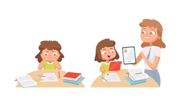 女孩学习。自我教育,教师帮助学生。个人训练,学习材料矢量插图的问题图片 女孩学习。自我教育,教师帮助学生。个人训练,学习材料矢量插图的问题图片下载