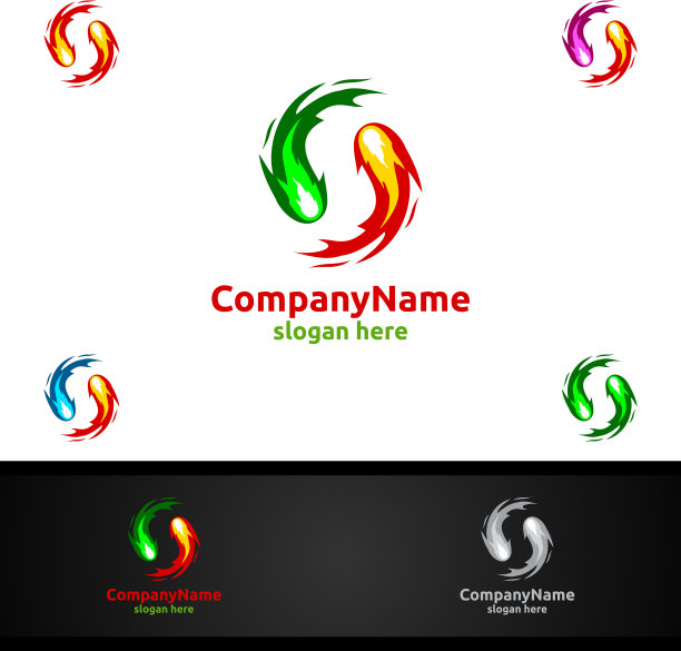 火和火焰与阴阳标志设计图片 火和火焰与阴阳标志设计图片下载