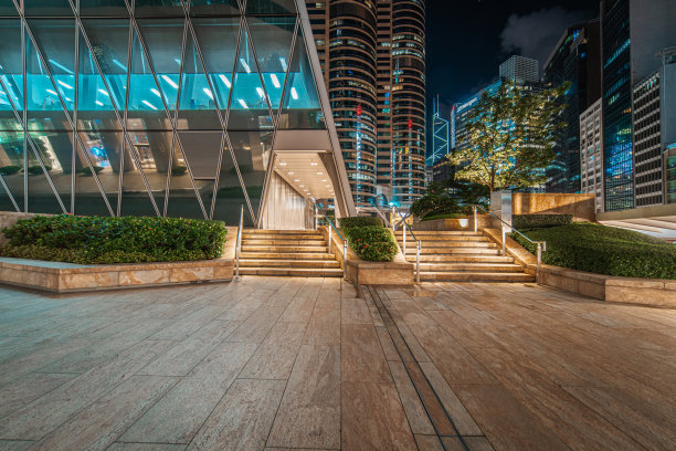 空瓷砖平台与现代建筑的背景图片 空瓷砖平台与现代建筑的背景图片下载