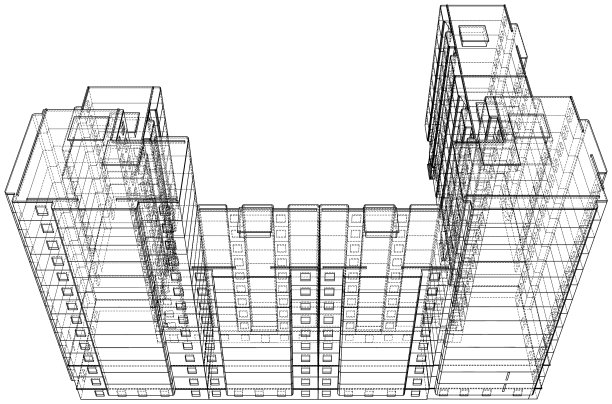 多层建筑的线框模型图片 多层建筑的线框模型图片下载