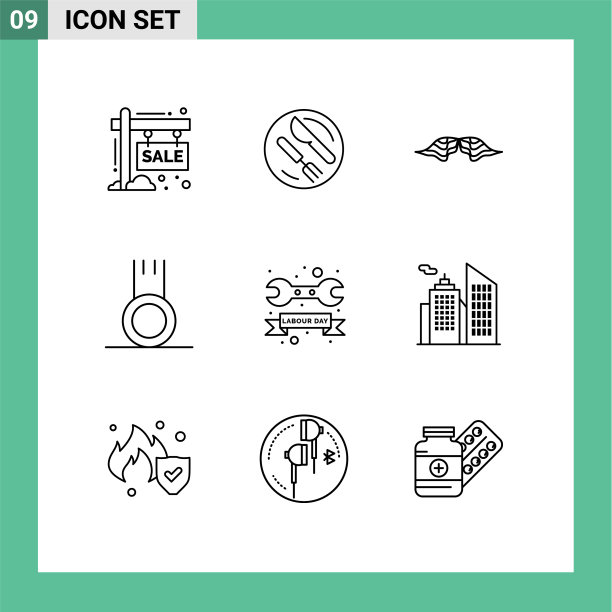 9主题大纲和可编辑的运动符号图片 9主题大纲和可编辑的运动符号图片下载