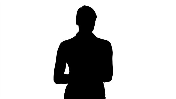 一个女人的剪影看着镜头,说着话图片 一个女人的剪影看着镜头,说着话图片下载