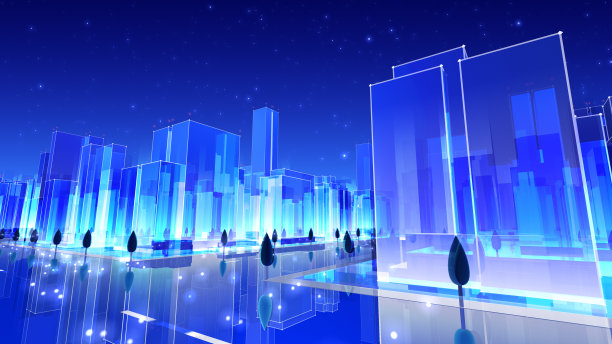 城市夜间建筑简单现代摩天楼商业3D插图背景图片 城市夜间建筑简单现代摩天楼商业3D插图背景图片下载