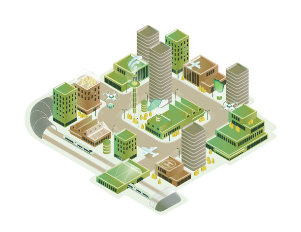 色彩智慧城市等距模型图片 色彩智慧城市等距模型图片下载