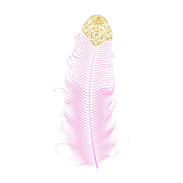 粉色金色闪光羽毛波西米亚风格元素纹身模板矢量素材图片 粉色金色闪光羽毛波西米亚风格元素纹身模板矢量素材图片下载