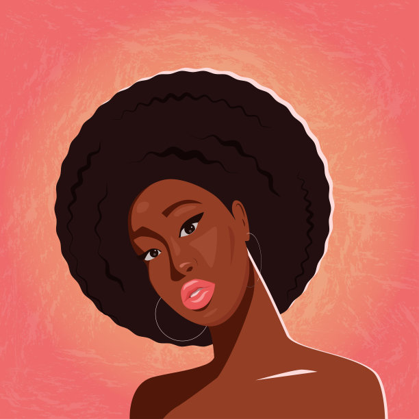 美丽的非洲裔美国民族女性与非洲式发型正在看你。图片 美丽的非洲裔美国民族女性与非洲式发型正在看你。图片下载