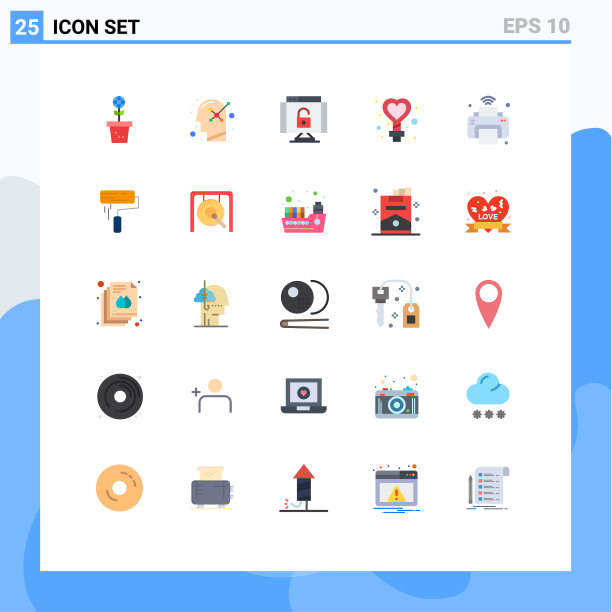 包装25个现代平面颜色的标志和符号图片 包装25个现代平面颜色的标志和符号图片下载