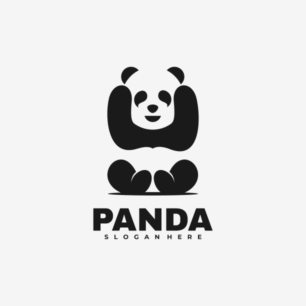 矢量插图熊猫负空间风格。图片 矢量插图熊猫负空间风格。图片下载