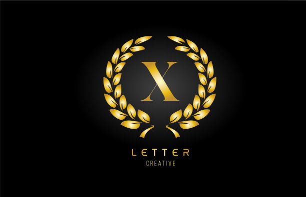 金金色x字母标志图标图片 金金色x字母标志图标图片下载