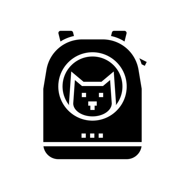 背包猫携带字形图标矢量插图图片 背包猫携带字形图标矢量插图图片下载