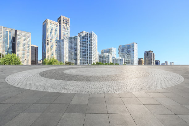 空旷的广场和北京的现代城市风景。图片 空旷的广场和北京的现代城市风景。图片下载