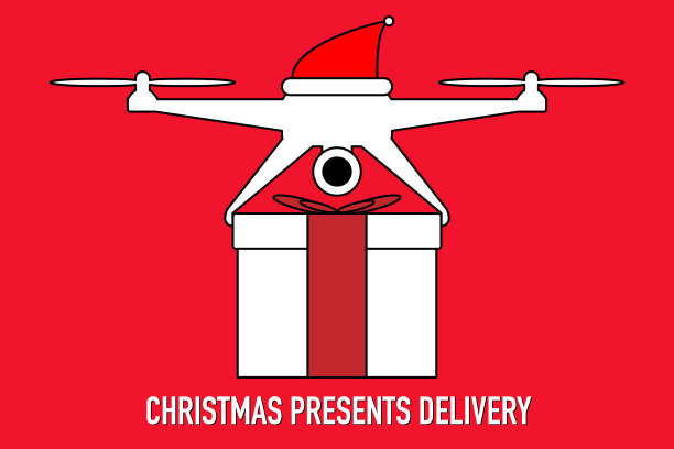 圣诞老人无人机图标送圣诞礼物图片 圣诞老人无人机图标送圣诞礼物图片下载