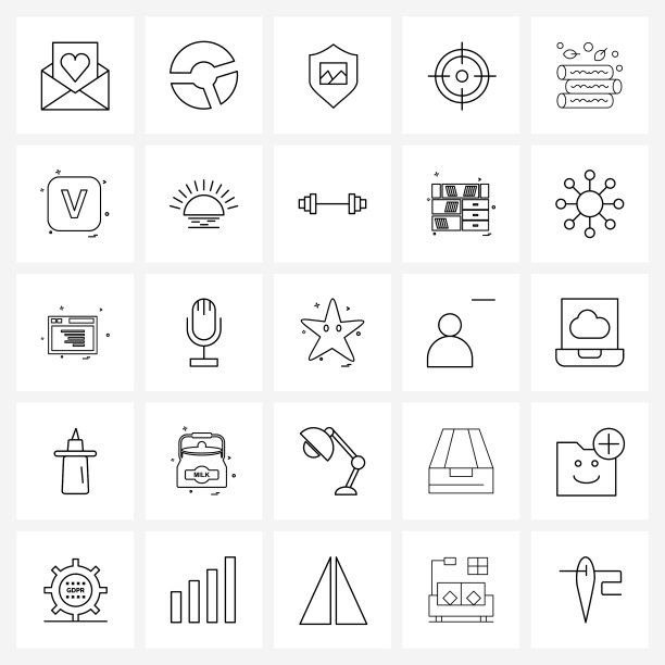 线图标设置25现代露营符号图片 线图标设置25现代露营符号图片下载