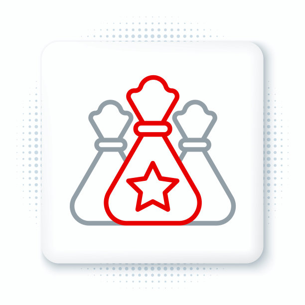 圣诞老人礼品袋线条图标图片 圣诞老人礼品袋线条图标图片下载