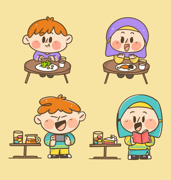 孩子们边吃边玩收集贴纸图片 孩子们边吃边玩收集贴纸图片下载