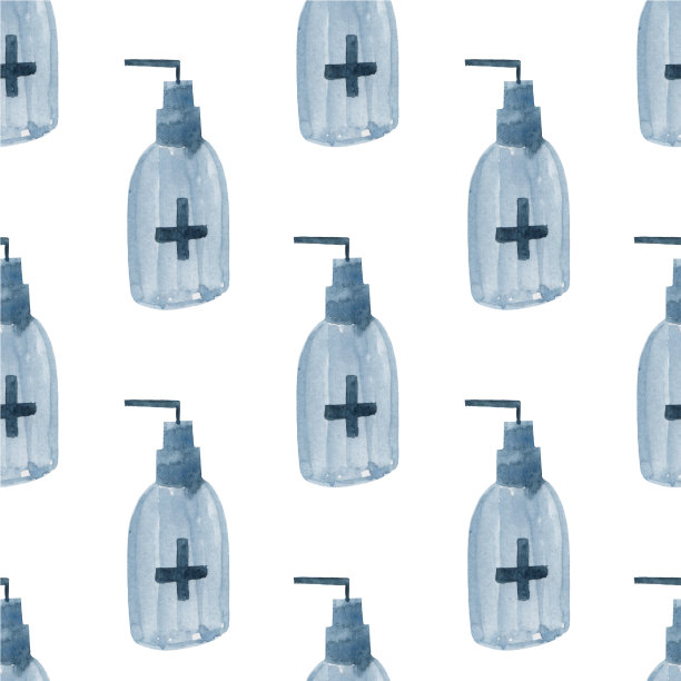 无缝图案用水彩画防腐。病毒,污垢的保护。大流行,冠状病毒。图片 无缝图案用水彩画防腐。病毒,污垢的保护。大流行,冠状病毒。图片下载