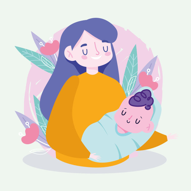 妈妈带着带叶子的图案图片 妈妈带着带叶子的图案图片下载