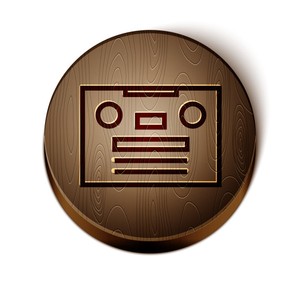 棕色线复古磁带磁带孤立图标图片 棕色线复古磁带磁带孤立图标图片下载