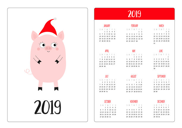 简单的口袋日历布局2019年新年周图片 简单的口袋日历布局2019年新年周图片下载