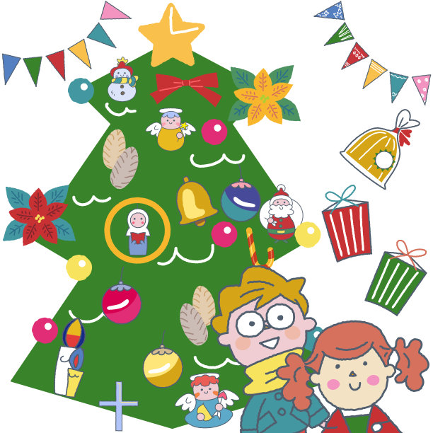 儿童庆祝圣诞插图图片 儿童庆祝圣诞插图图片下载