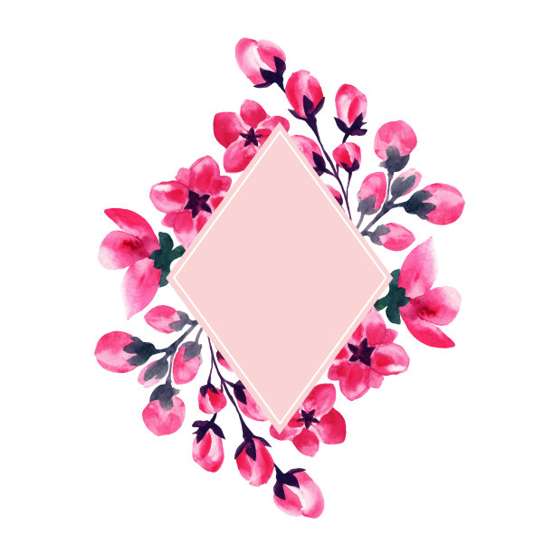 樱花樱花水彩画框架图片 樱花樱花水彩画框架图片下载
