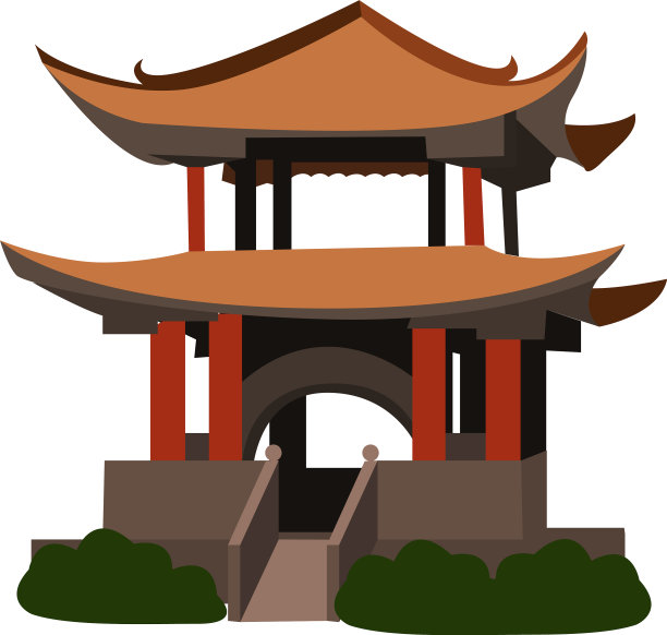 白色背景上的中国寺庙图片 白色背景上的中国寺庙图片下载