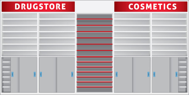 风景商店货架与分隔药房图片 风景商店货架与分隔药房图片下载