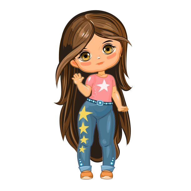 可爱的小女孩穿着缀满星星的牛仔裤。开朗风趣的孩子心情好。白色背景上的孤立物体。穿着沙滩装的婴儿。卡通平的风格。向量图片 可爱的小女孩穿着缀满星星的牛仔裤。开朗风趣的孩子心情好。白色背景上的孤立物体。穿着沙滩装的婴儿。卡通平的风格。向量图片下载