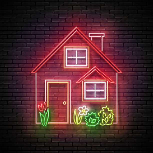 Glow house with red roand flowerbed红红的房子图片 Glow house with red roand flowerbed红红的房子图片下载