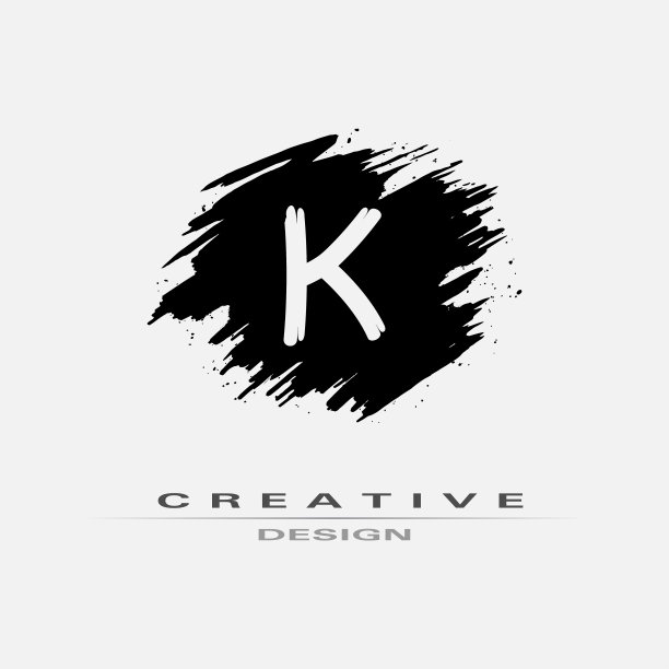 字母K与笔触和飞溅元素。手写笔触字母K设计。创意模板适用于公司,类型,徽章,字母组合,珠宝,化妆品,品牌名称。图片 字母K与笔触和飞溅元素。手写笔触字母K设计。创意模板适用于公司,类型,徽章,字母组合,珠宝,化妆品,品牌名称。图片下载