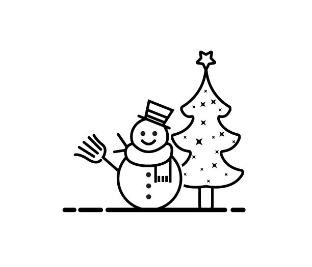 插图圣诞问候图标雪人。图片 插图圣诞问候图标雪人。图片下载