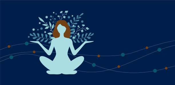剪影一个沉思的女人在瑜伽姿势上图片 剪影一个沉思的女人在瑜伽姿势上图片下载