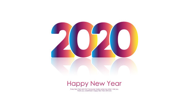 快乐的2020年贺卡与彩色文字的白色图片 快乐的2020年贺卡与彩色文字的白色图片下载