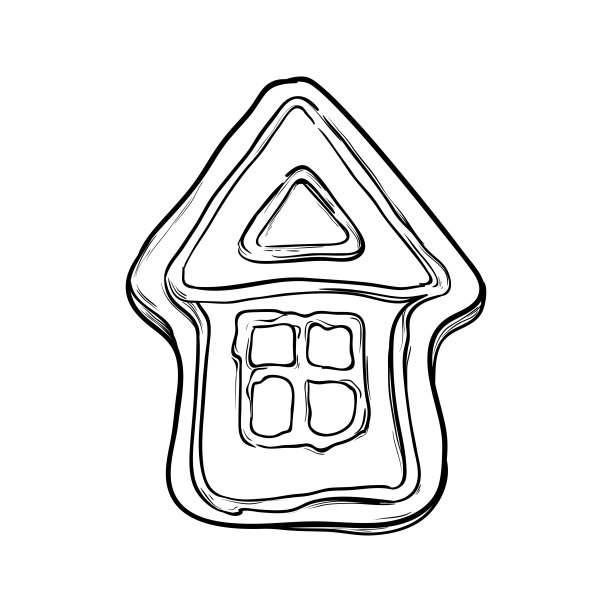 姜饼屋曲奇孤立在白色背景。手绘矢量插图。图片 姜饼屋曲奇孤立在白色背景。手绘矢量插图。图片下载