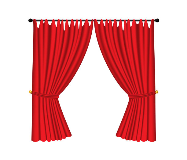 红色的豪华窗帘和白色的窗帘图片 红色的豪华窗帘和白色的窗帘图片下载