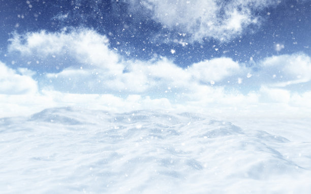 3D雪景与飘落的雪花图片 3D雪景与飘落的雪花图片下载