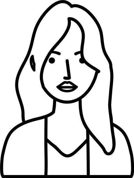 年轻女子卡通线风格图片 年轻女子卡通线风格图片下载