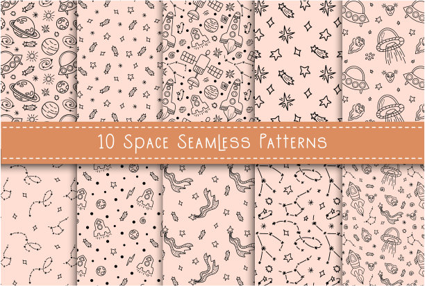 空间黑白相间的花纹无缝衔接图片 空间黑白相间的花纹无缝衔接图片下载