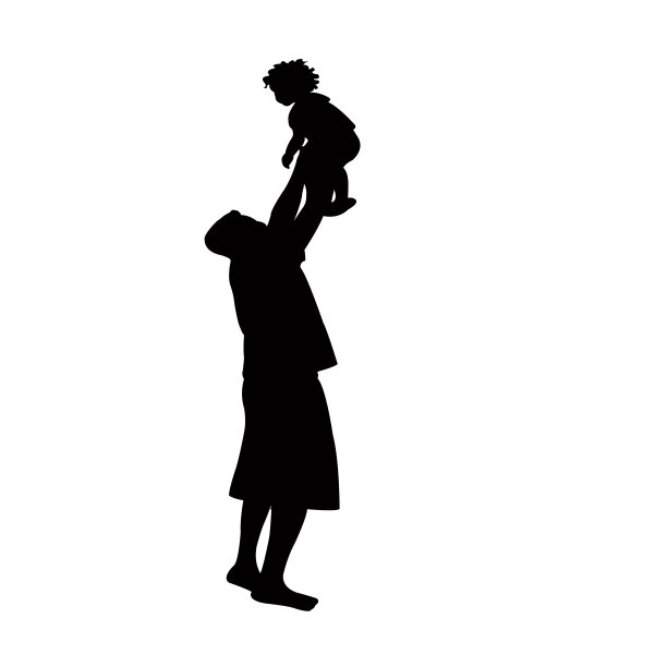 一个父亲和婴儿轮廓向量图片 一个父亲和婴儿轮廓向量图片下载