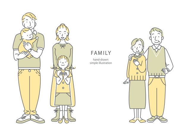 手绘简单的家庭插图图片 手绘简单的家庭插图图片下载