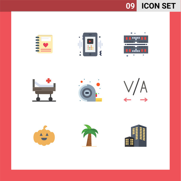 移动界面平面颜色设置9个象形图图片 移动界面平面颜色设置9个象形图图片下载