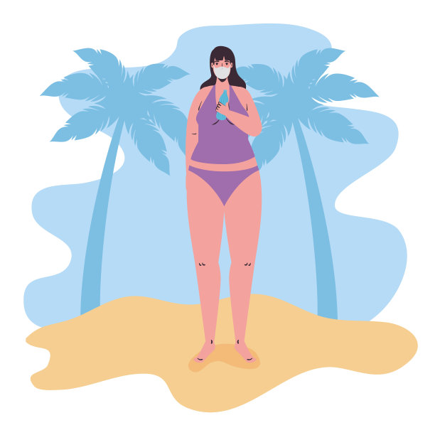 女人穿着泳衣戴着医用口罩在图片 女人穿着泳衣戴着医用口罩在图片下载