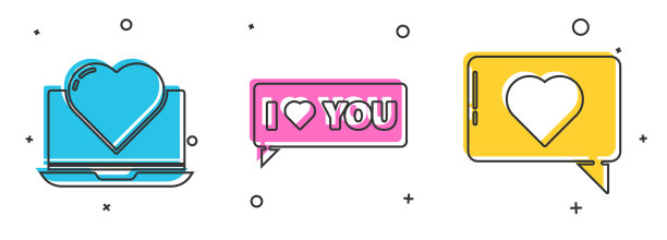 设笔记本电脑与心语音泡泡与我的爱图片 设笔记本电脑与心语音泡泡与我的爱图片下载