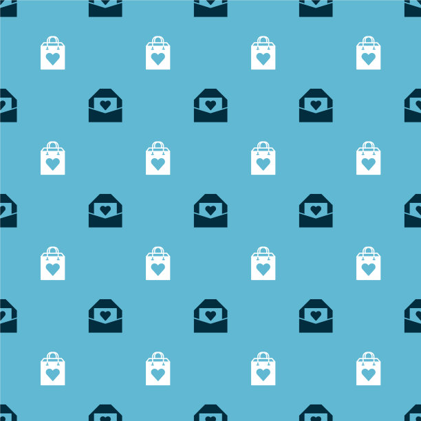 信封上设情人节爱心和购物袋图片 信封上设情人节爱心和购物袋图片下载