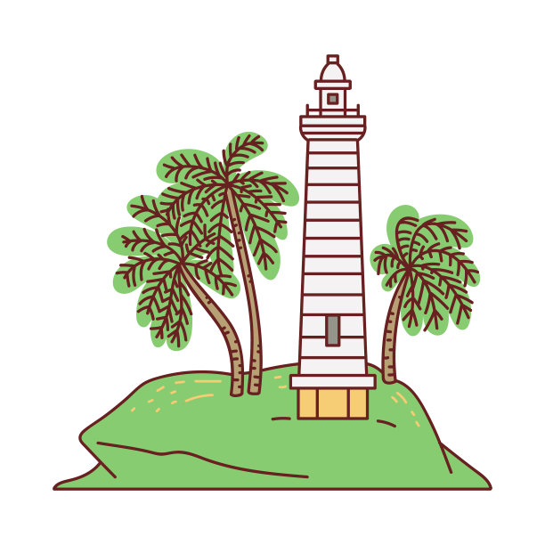 加勒灯塔-斯里兰卡地标草图图片 加勒灯塔-斯里兰卡地标草图图片下载