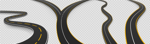 公路弯道和分叉公路孤立图标设置图片 公路弯道和分叉公路孤立图标设置图片下载
