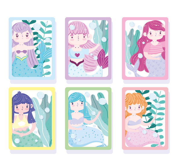 可爱的美人鱼公主和彩色的头发下面图片 可爱的美人鱼公主和彩色的头发下面图片下载