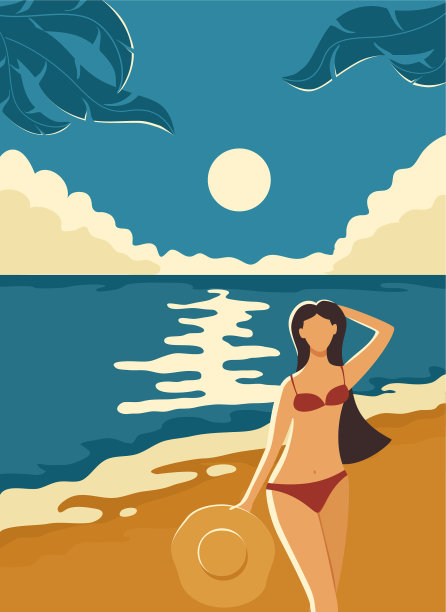 海滩上的美丽女孩图片 海滩上的美丽女孩图片下载