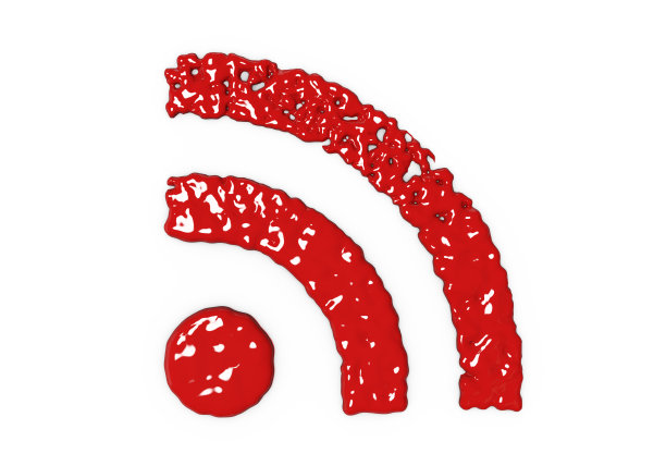在白色背景上滴血的Rss符号图片 在白色背景上滴血的Rss符号图片下载