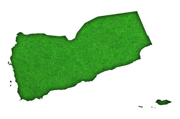 绿色毛毡上的也门地图图片 绿色毛毡上的也门地图图片下载